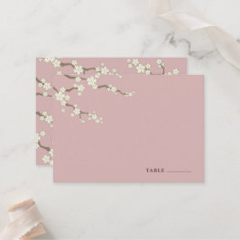 Tarjeta De Mesa Flores Blancas de Sakura Flor de Cerezo Chic Boda