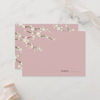 Tarjeta De Mesa Flores Blancas de Sakura Flor de Cerezo Chic Boda