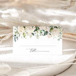 Tarjeta De Mesa Flores blancas, flores de crema, vegetación, Boda