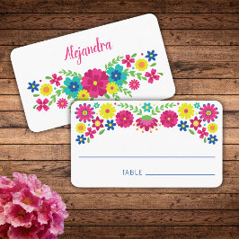 Tarjeta De Mesa Flores coloridas de Quinceañera mexicana