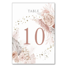 Tarjeta De Mesa flores de boho acuarela Tabla número 10