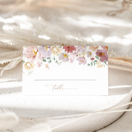Tarjeta De Mesa Flores de colores, flores silvestres, boho, Boda