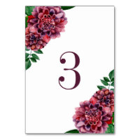Flores de dalias burgundy acuarela. Boda dalias