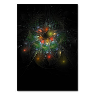 Tarjeta De Mesa Flores de fantasía fractal blandas y tendientes