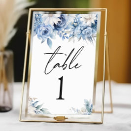 Tarjeta De Mesa Flores de flores azules deslumbrantes Boda Jardín