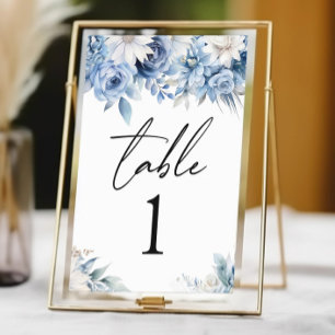 Tarjeta De Mesa Flores de flores azules deslumbrantes Boda Jardín