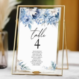 Tarjeta De Mesa Flores de flores azules deslumbrantes Boda Jardín