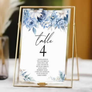 Tarjeta De Mesa Flores de flores azules deslumbrantes Boda Jardín