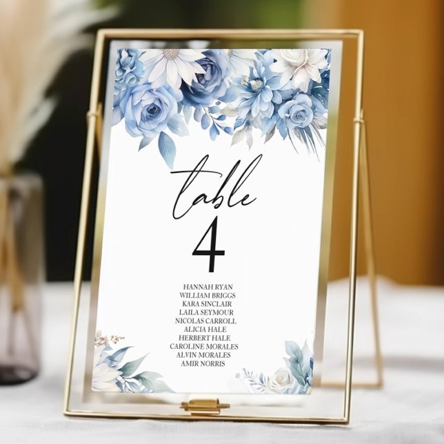 Tarjeta De Mesa Flores de flores azules deslumbrantes Boda Jardín (Subido por el creador)