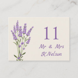 Tarjeta De Mesa Flores de lavanda púrpura