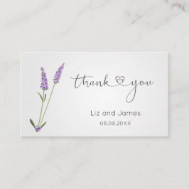 Tarjeta De Mesa Flores de Lavanda Púrpura Gracias