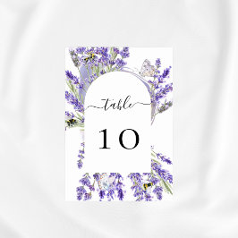 Tarjeta De Mesa Flores de lavanda violetas para boda 