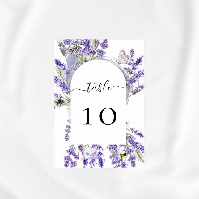 Tarjeta De Mesa Flores de lavanda violetas para boda  (Subido por el creador)