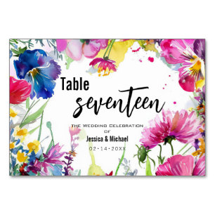Tarjeta De Mesa Flores de pradera horizontal de dos lados