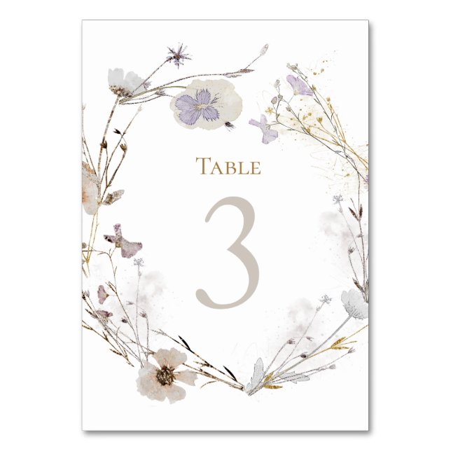 Tarjeta De Mesa Flores de prado Cuadro número 3 (Anverso)