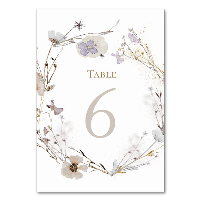 Tarjeta De Mesa flores de prado Cuadro número 6 (Anverso)