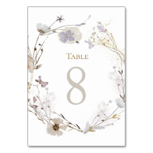 Tarjeta De Mesa flores de prado Tabla número 8