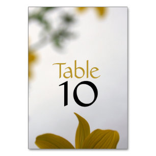 Tarjeta De Mesa Flores de primavera amarilla con número a personal
