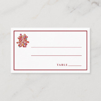 Tarjeta De Mesa Flores de primavera Doble felicidad Boda china
