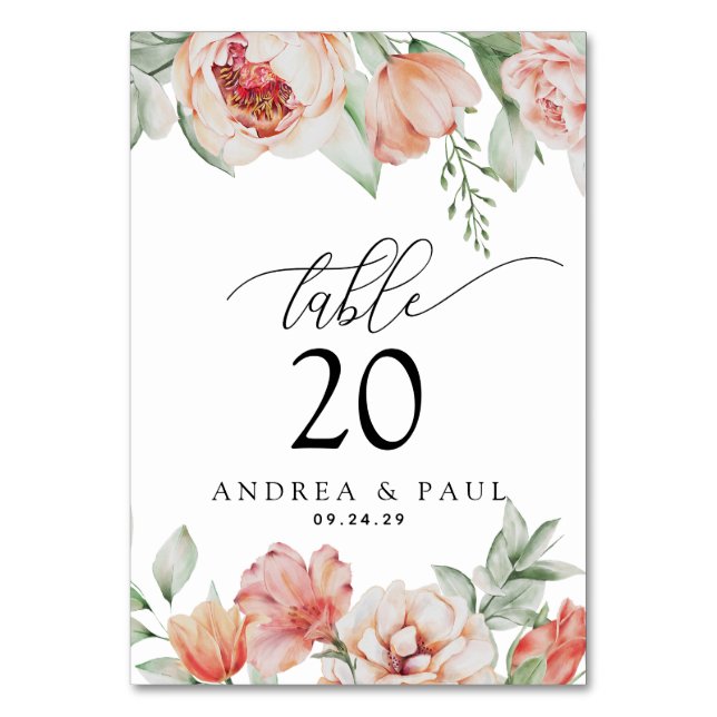 Tarjeta De Mesa Flores de primavera y Boda de la vegetación (Anverso)