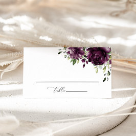 Tarjeta De Mesa Flores moradas, flores de ciruela, boho, Boda flor