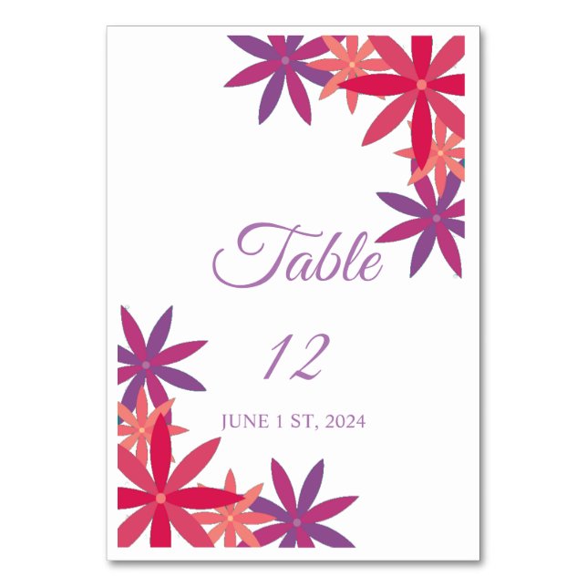 Tarjeta De Mesa Flores Moradas Rosadas Thunder_Cove  (Anverso)