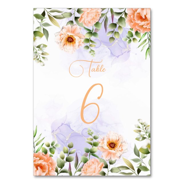 Tarjeta De Mesa Flores Pastel (Anverso)