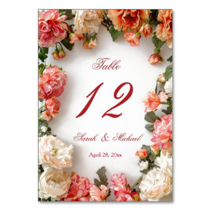 Tarjeta De Mesa Flores realistas de boda en 3D  