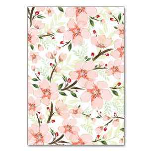 Tarjeta De Mesa Flores rosadas