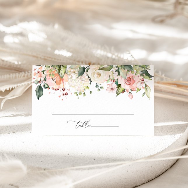 Tarjeta De Mesa Flores rosadas, flores blancas, Boho, Desayuno de  (Subido por el creador)