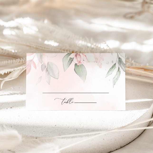 Tarjeta De Mesa Flores Rosadas, Flores Rosas, Verdor, Boda (Subido por el creador)