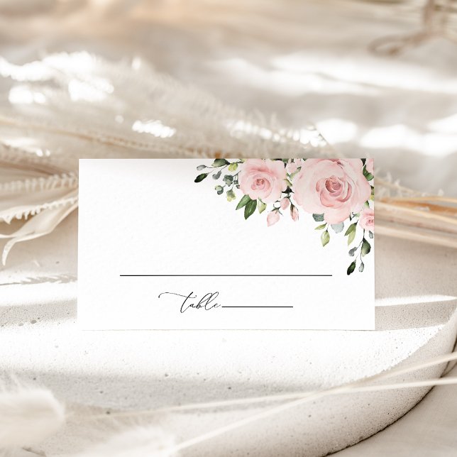 Tarjeta De Mesa Flores Rosadas, Flores Rosas, Verdor, Boda (Subido por el creador)