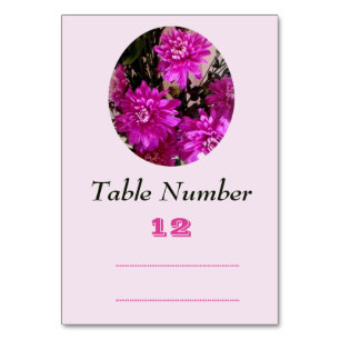 Tarjeta De Mesa Flores rosadas fucsia Floral