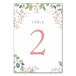 Tarjeta De Mesa flores rosadas pequeñas Mesa número 2