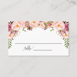 Tarjeta De Mesa Flores rosas Boda de ducha de novia plana
