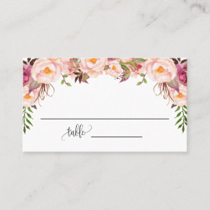 Tarjeta De Mesa Flores rosas Boda de ducha de novia plana