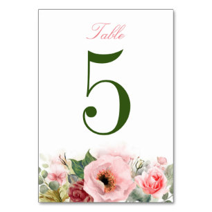 Tarjeta De Mesa Flores rosas y vegetación