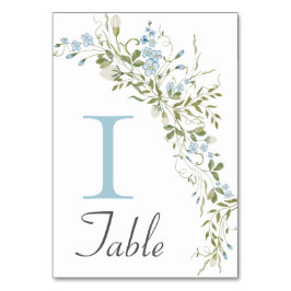 Tarjeta De Mesa Flores salvajes de primavera Boda verde azul