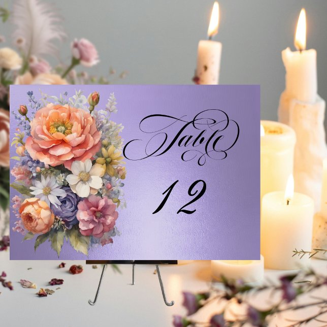 Tarjeta De Mesa Flores Silvestres Acuarela - Lila Azul (Subido por el creador)