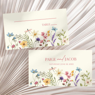 Tarjeta De Mesa Flores silvestres Boda Floral