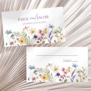 Tarjeta De Mesa Flores silvestres Boda Floral