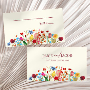 Tarjeta De Mesa Flores silvestres Boda Floral