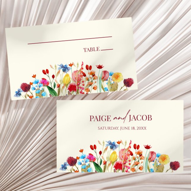 Tarjeta De Mesa Flores silvestres Boda Floral (Subido por el creador)