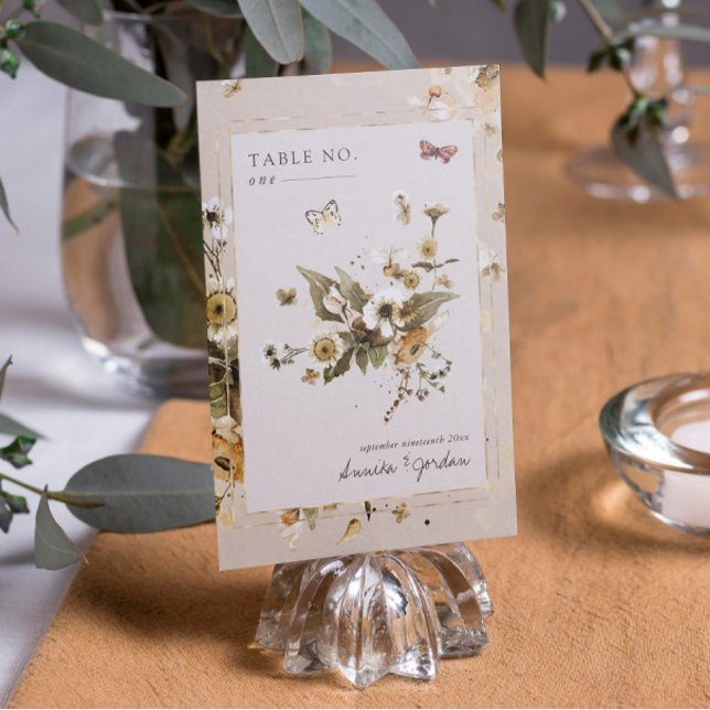Tarjeta De Mesa Flores silvestres boho de otoño | Boda (Subido por el creador)