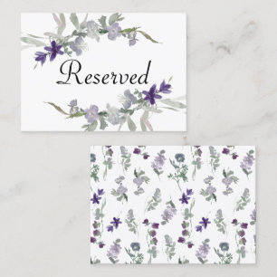 Tarjeta De Mesa Flores silvestres de acuarela lavanda floral