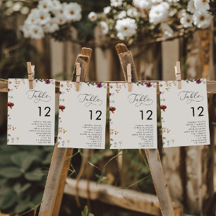 Tarjeta De Mesa Flores Silvestres de Guion Romántico Tablilla de A
