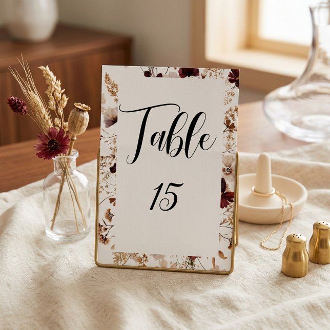 Tarjeta De Mesa Flores Silvestres de Otoño Boda Floral  (Subido por el creador)