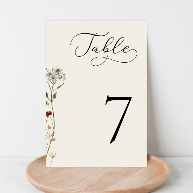 Tarjeta De Mesa Flores silvestres Delicadas Boda de marfil Tabla n (Subido por el creador)