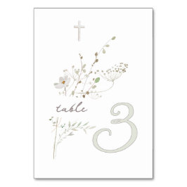 Tarjeta De Mesa flores silvestres delicadas ramo Bautismo n 3