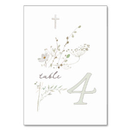 Tarjeta De Mesa flores silvestres delicadas ramo Bautismo n 4
